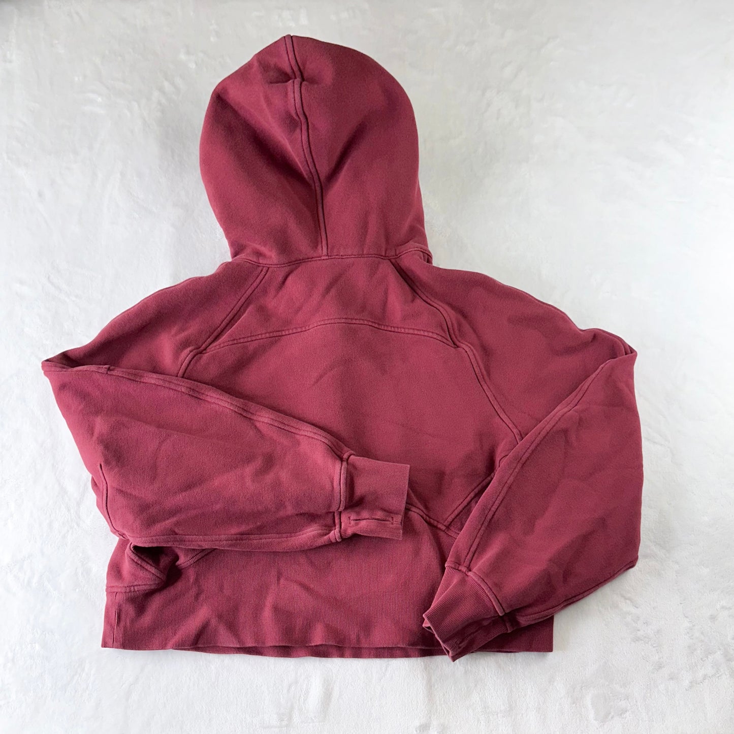 Size M/L Mulled Wine Scuba Oversized Half-Zip Hoodie