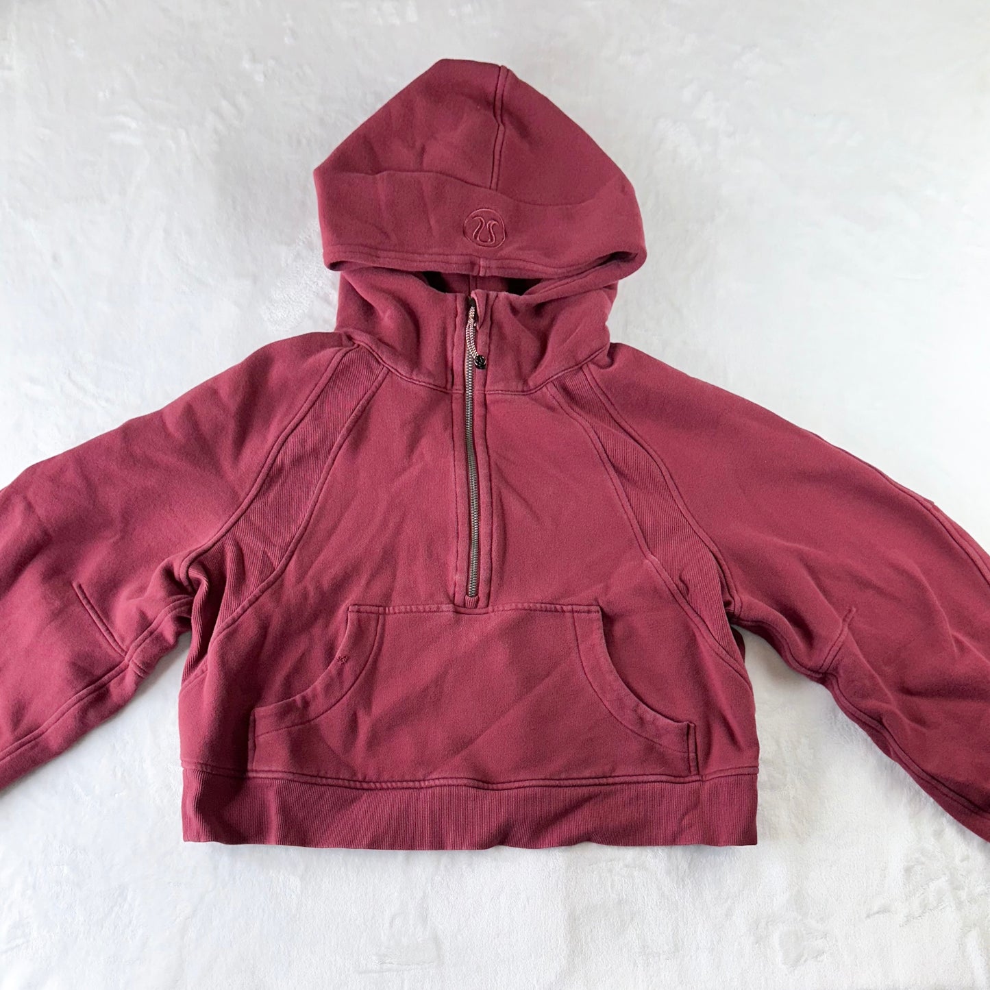 Size M/L Mulled Wine Scuba Oversized Half-Zip Hoodie