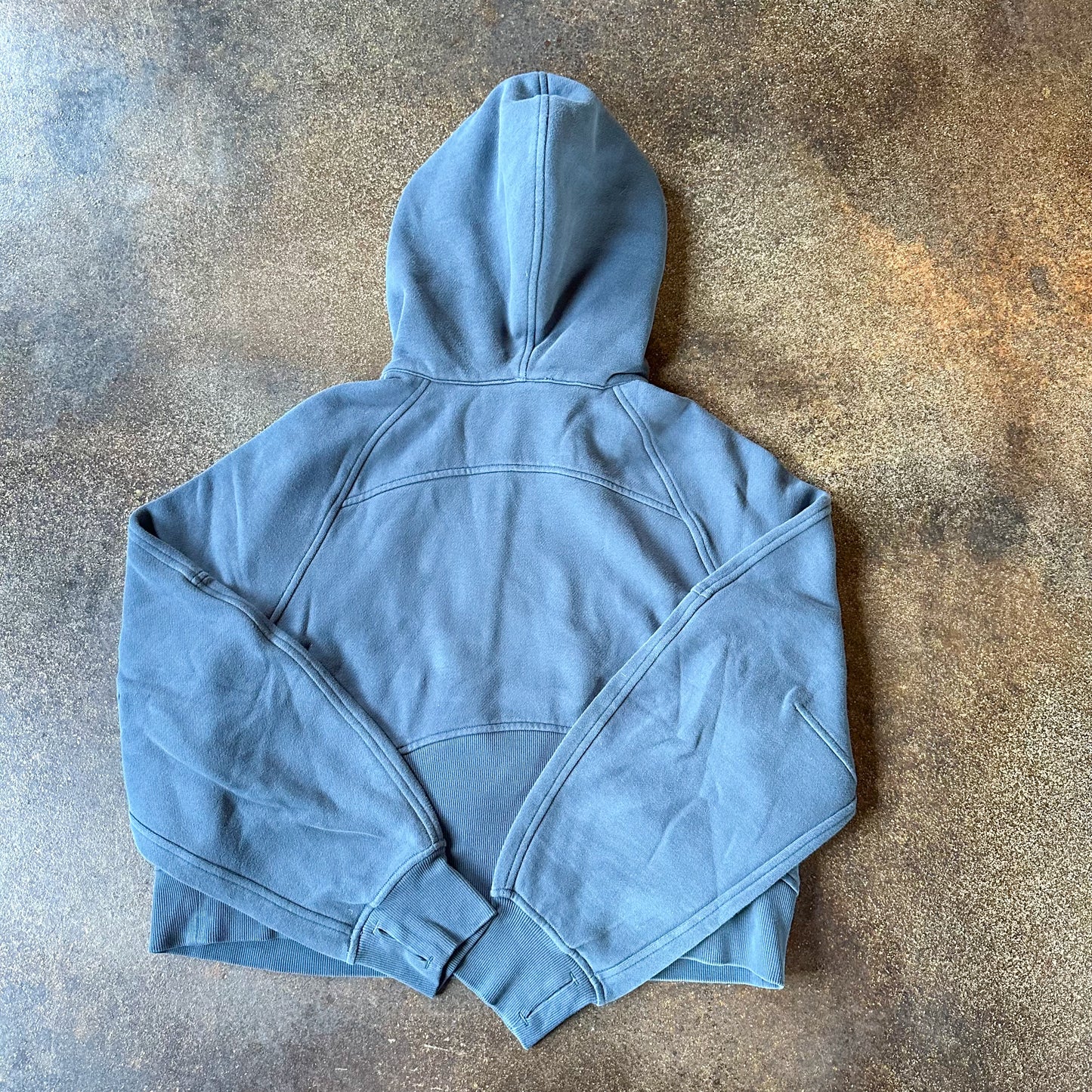 Size XS/S Pitch Blue Scuba Oversized 1/2 Zip Hoodie