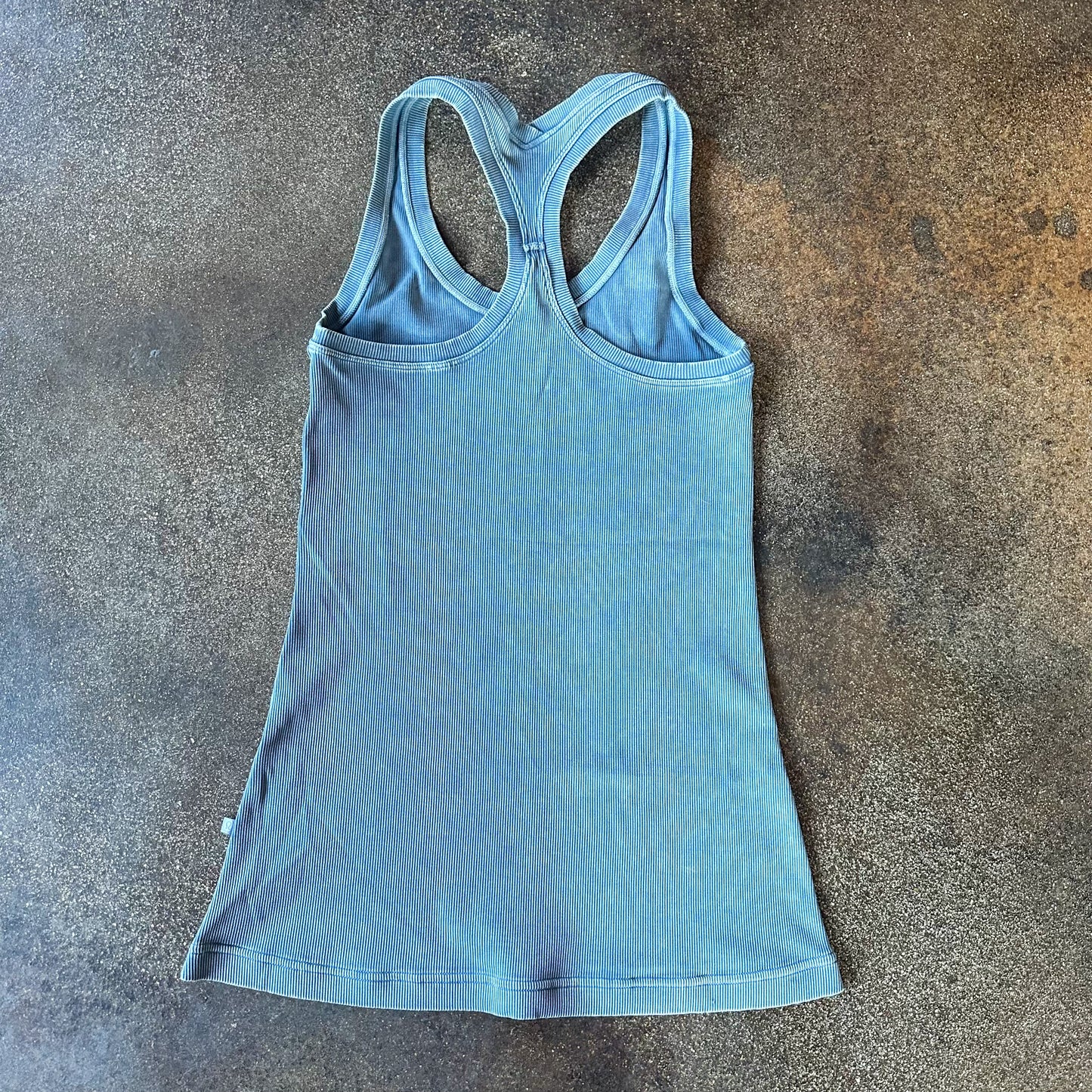 Size 4 Washed Moon Blue Cool Racerback Tank *ribbed