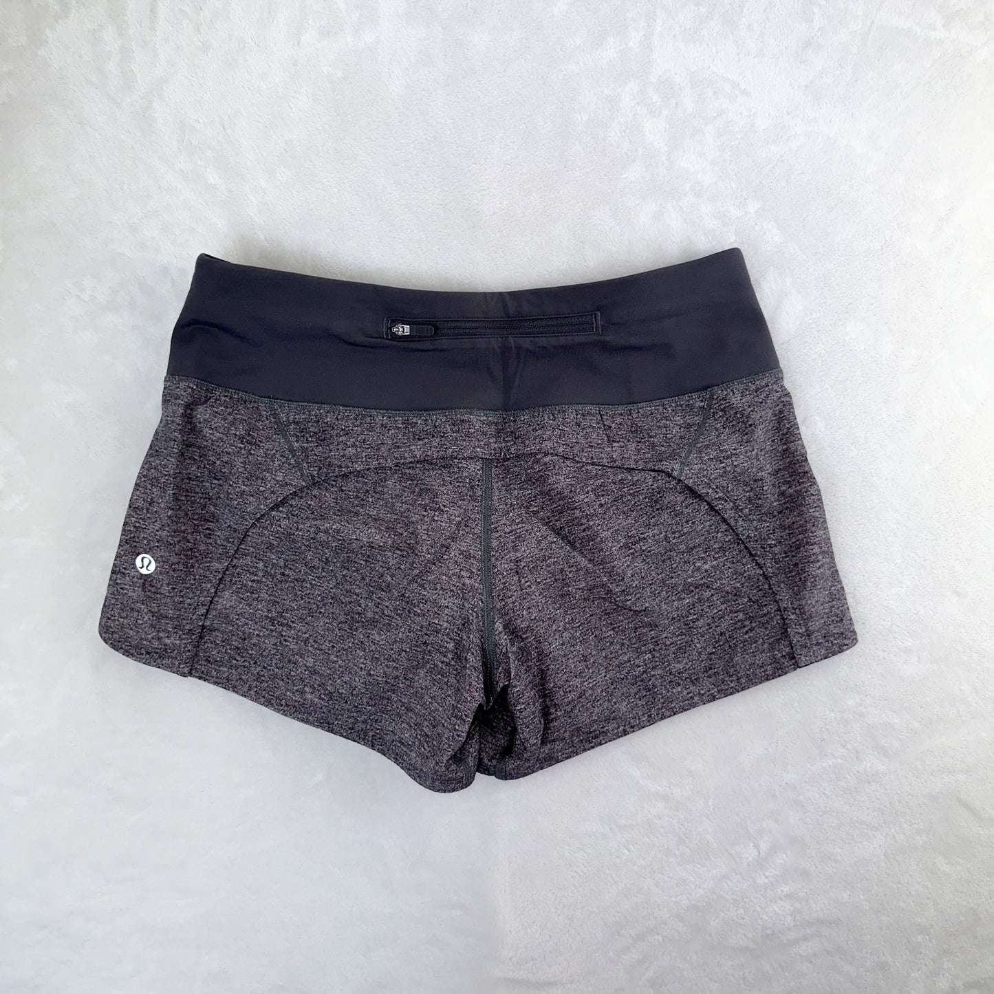 Size 4 Heather Lux Multi Black/Dark Carbon Speed Run Times Short 4”