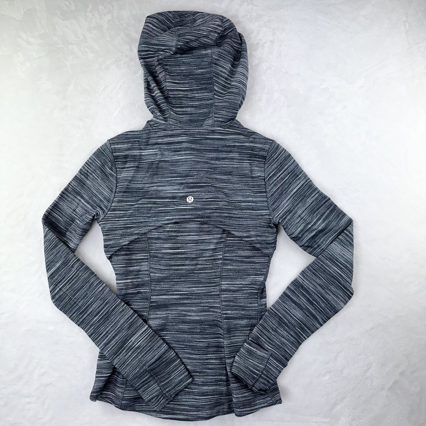 Size 4 Heathered Black/White Hooded Define Jacket