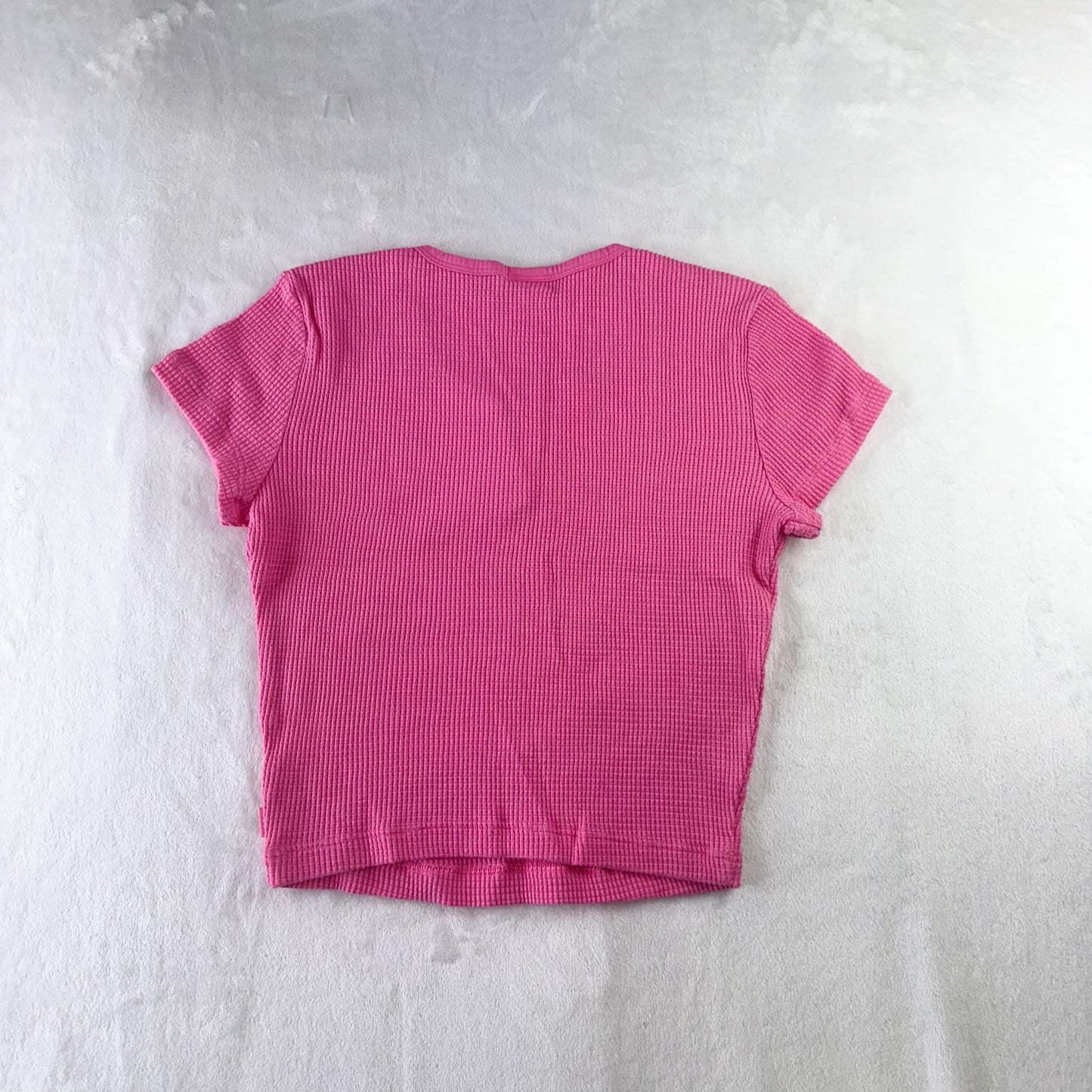 Size S Bubble Gum Pink Aritzia Waffle Notch Crop Top