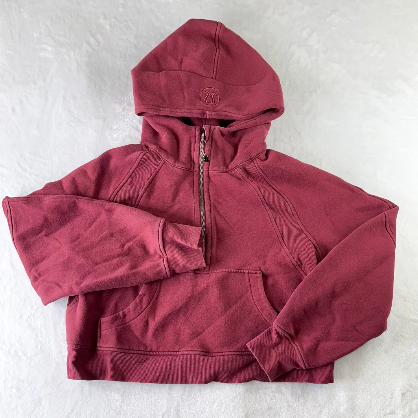 Size M/L Mulled Wine Scuba Oversized Half-Zip Hoodie