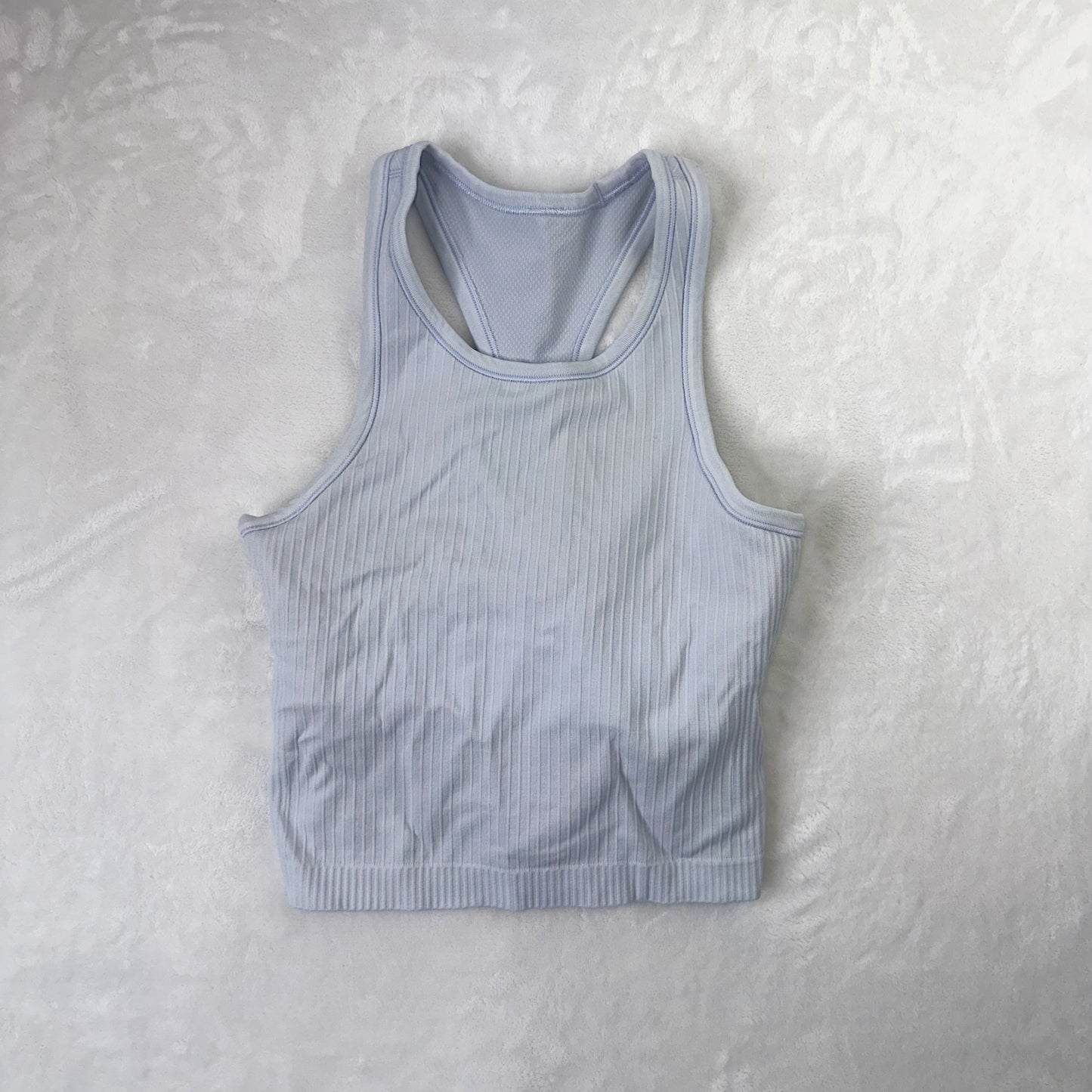 Size 4 Pastel Blue Ebb to Street Cropped Tank