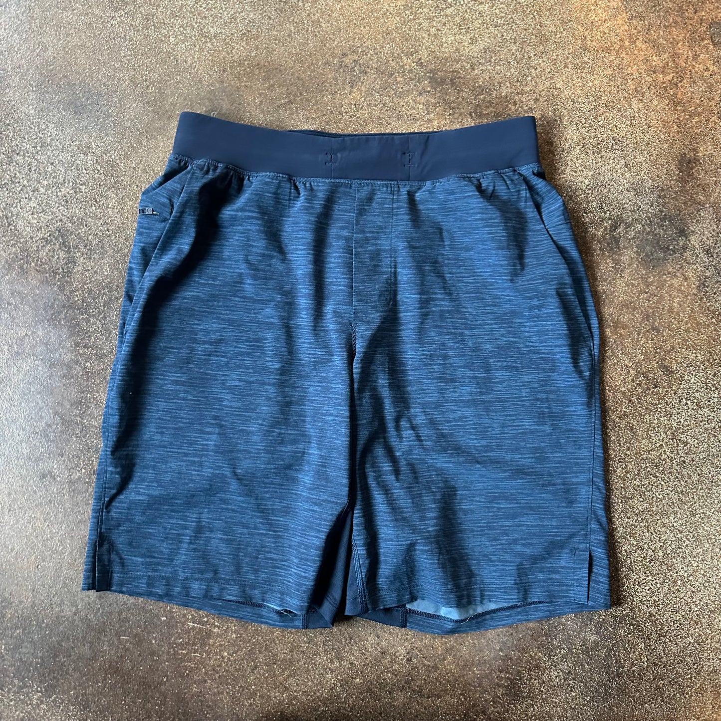Size Medium Heather Allover Iron Blue True Navy T.H.E. Short *Linerless 9"
