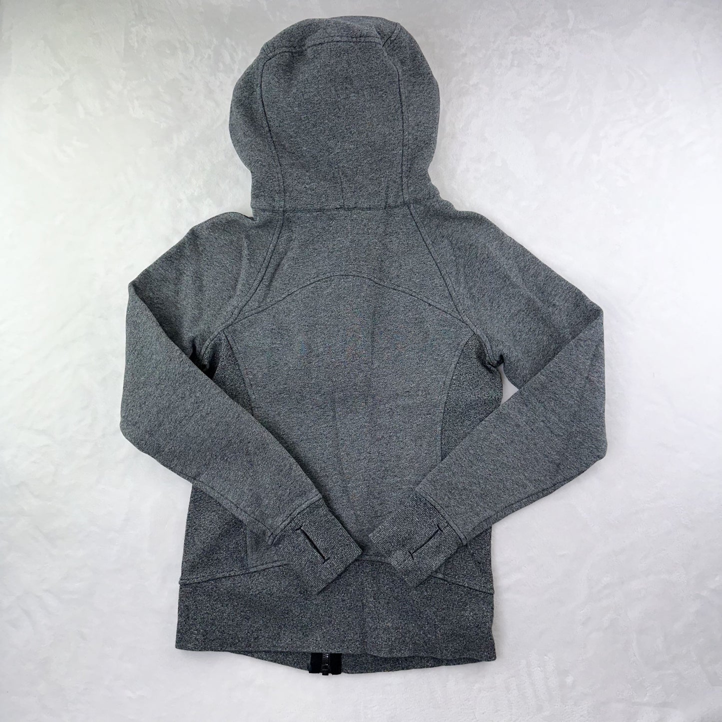 Size 2 Heathered Speckled Black Scuba Full Zip
