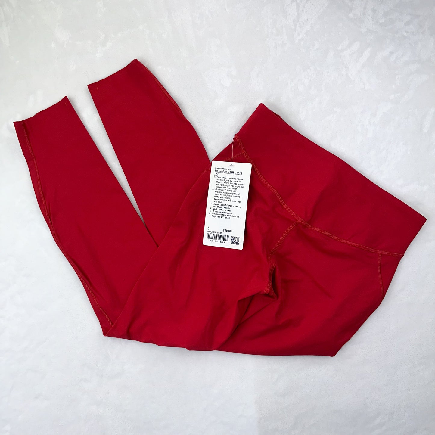 Size 6 Dark Red BNWT Base Pace Legging 25”