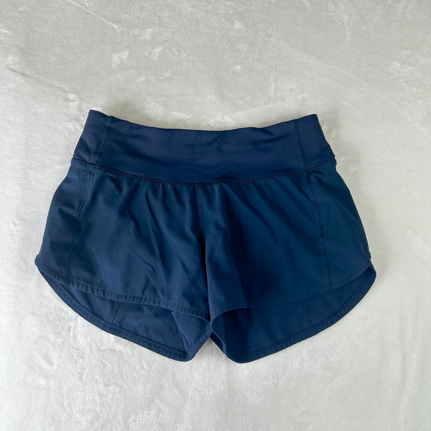 Size 4 True Navy Mid-Rise Speed Up Short 4”