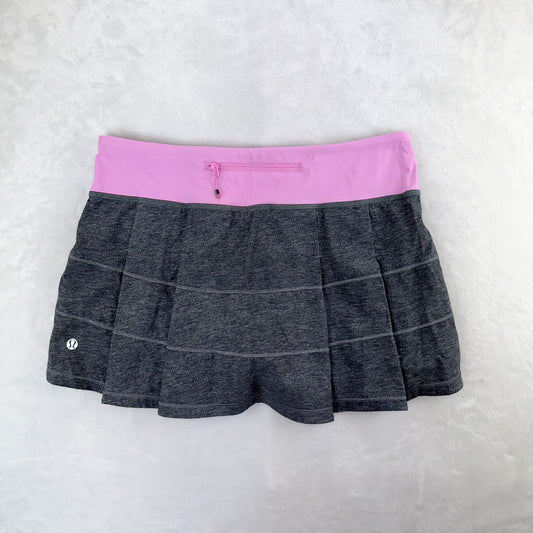 Size 6 Heathered Texture Grey Deep Coal/Vintage Pink Pace Rival Skirt