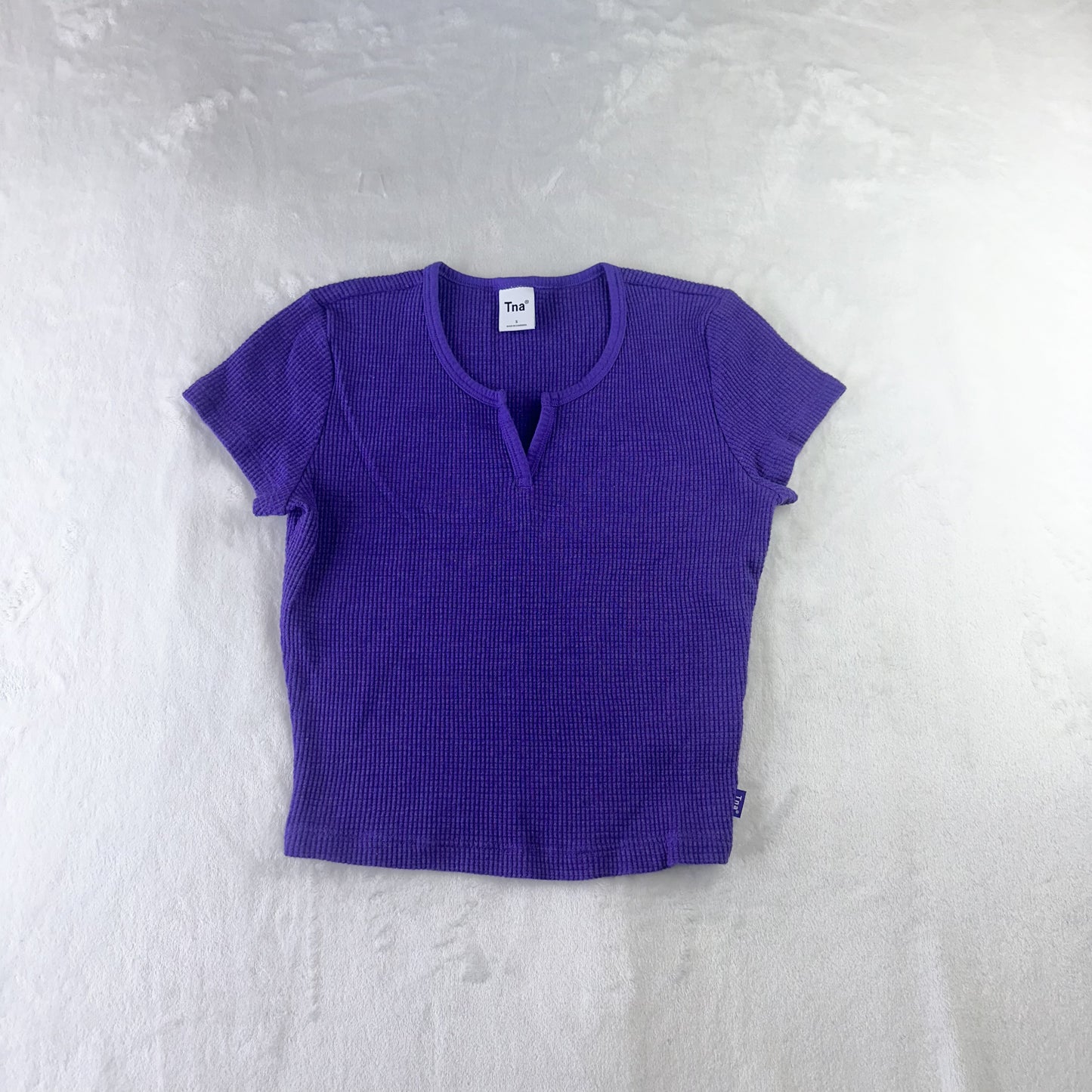Size S Purple Aritzia Waffle Notch Crop Top