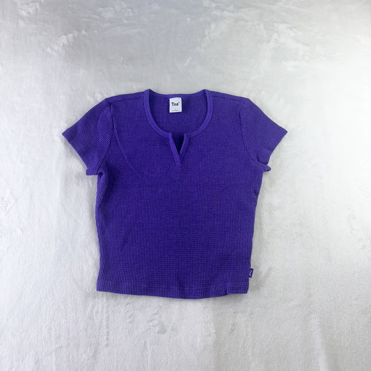 Size S Purple Aritzia Waffle Notch Crop Top