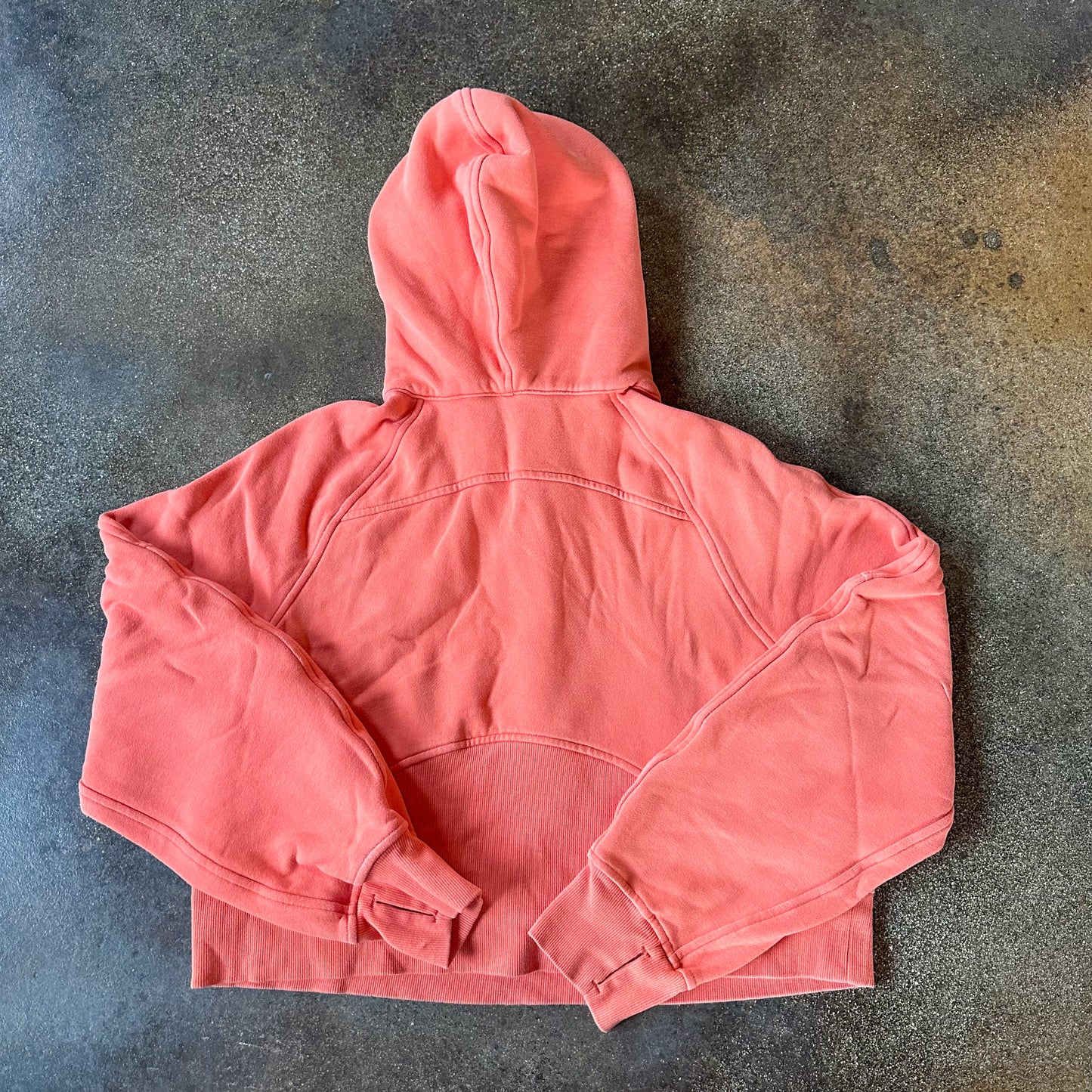 Size XS/S Warm Coral Scuba Oversized Half-Zip Hoodie