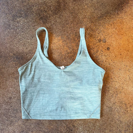 Size 8 Heathered Tidewater Teal Align Tank