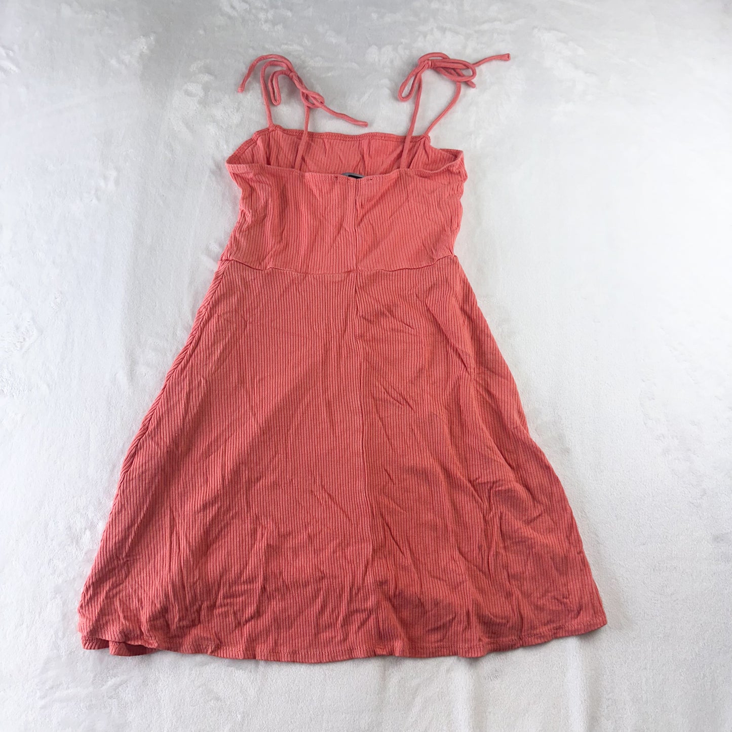 Size S Coral Forever 21 Tie Ribbed Dress