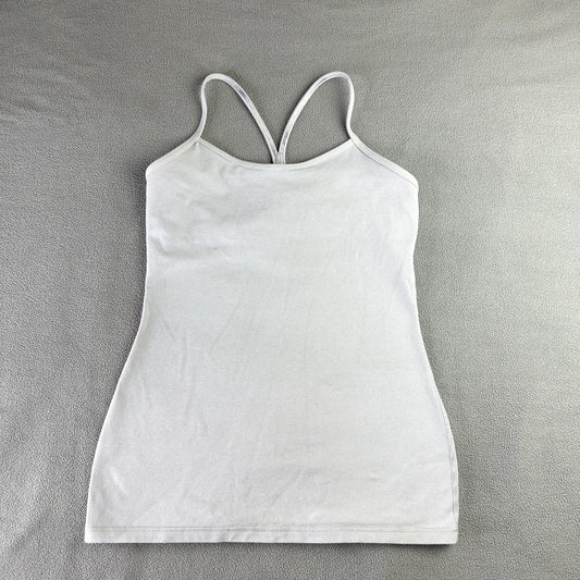 Size 8 Wee Stripe White Heathered Medium Grey Flow Y Tank