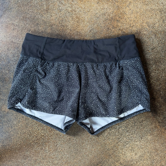 Size 6 Night View White Black Run Times Short 4” *logo wear