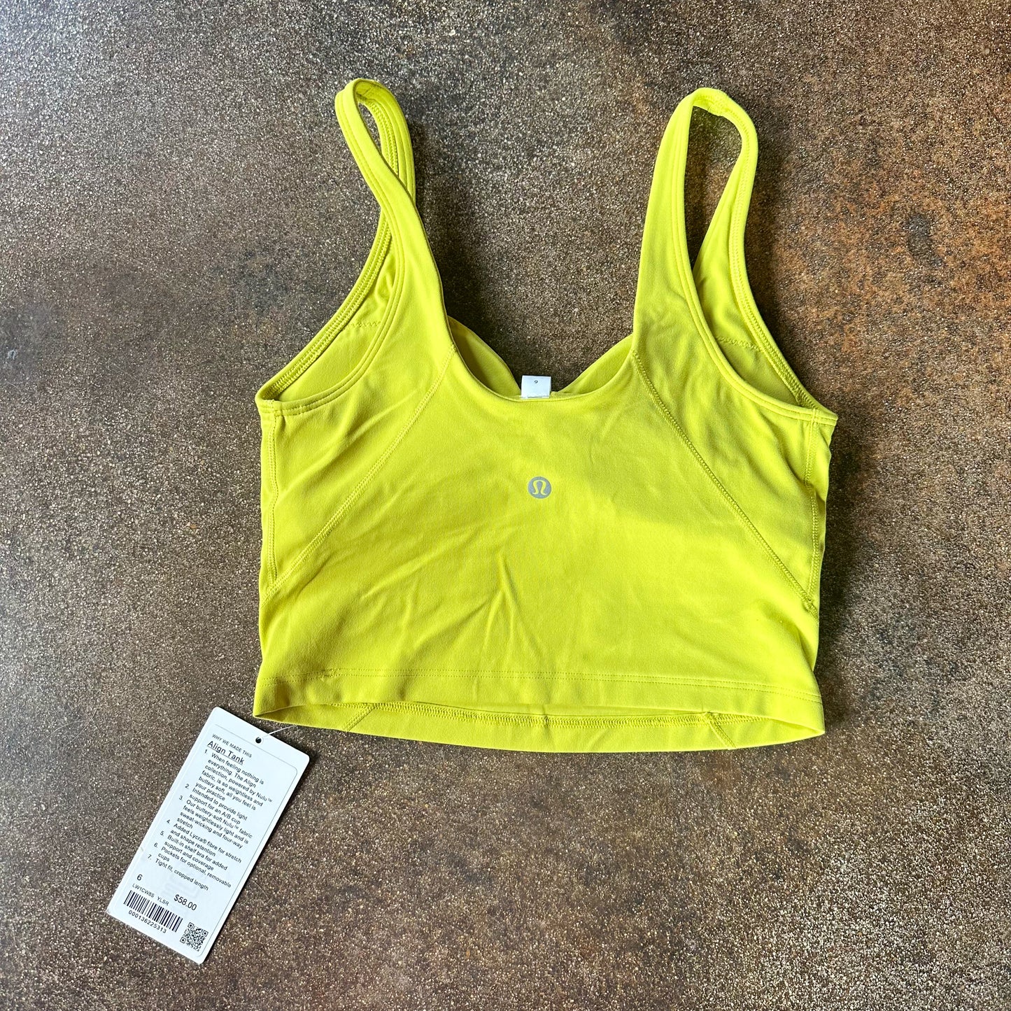 Size 6 Yellow Serpentine BNWT Align Tank