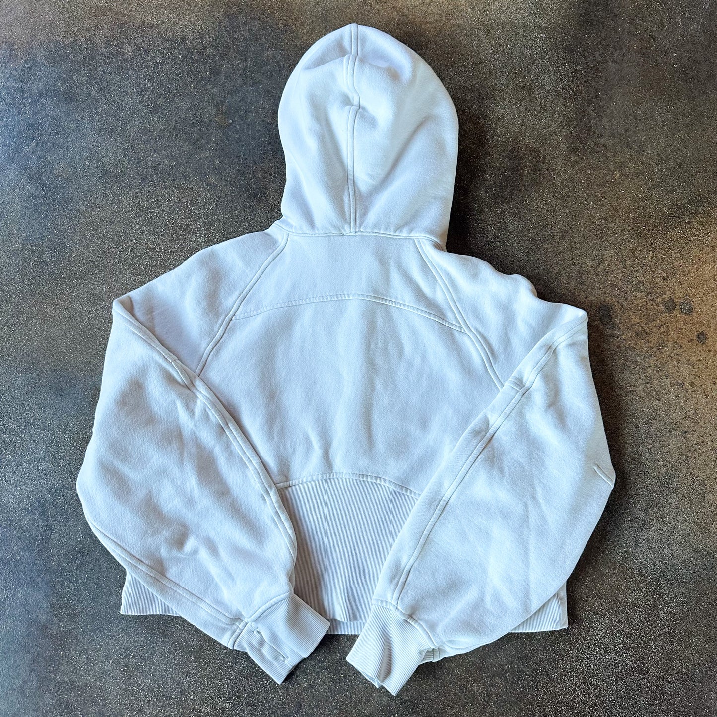 Size XS/S White Opal Scuba Oversized 1/2 Zip Hoodie