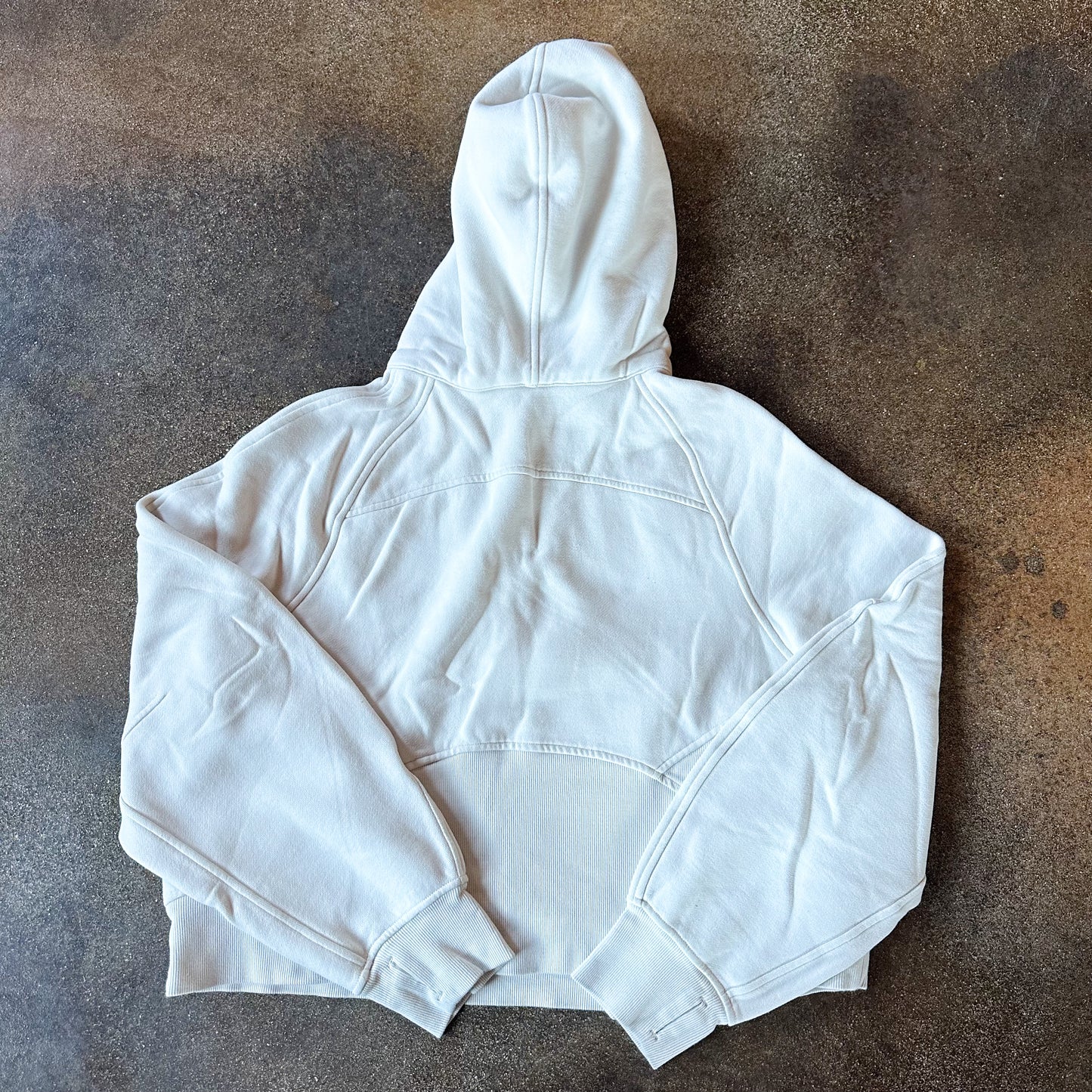 Size M/L Bone Scuba Oversized Half-Zip Hoodie