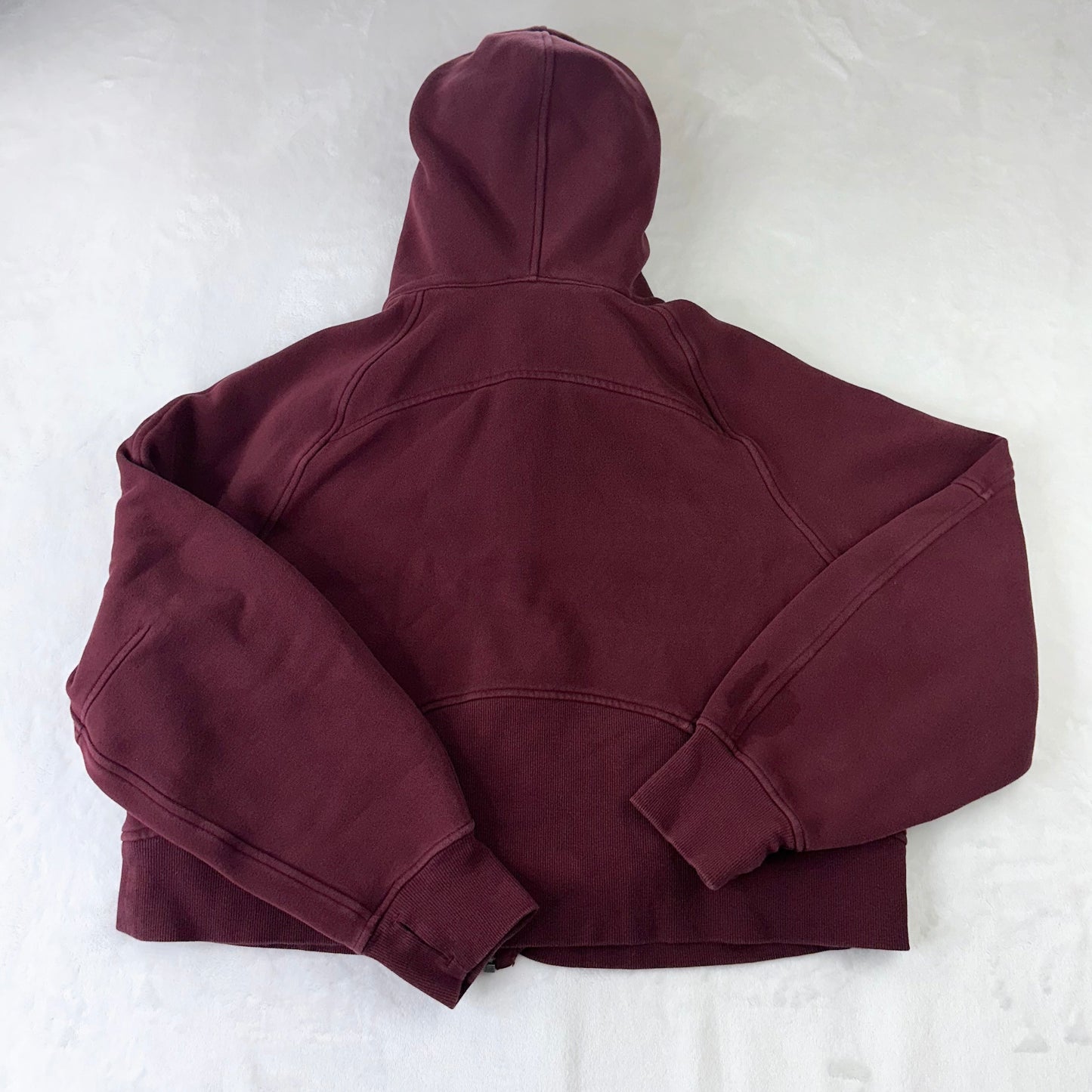 Size M/L Red Merlot Scuba Oversized Full Zip