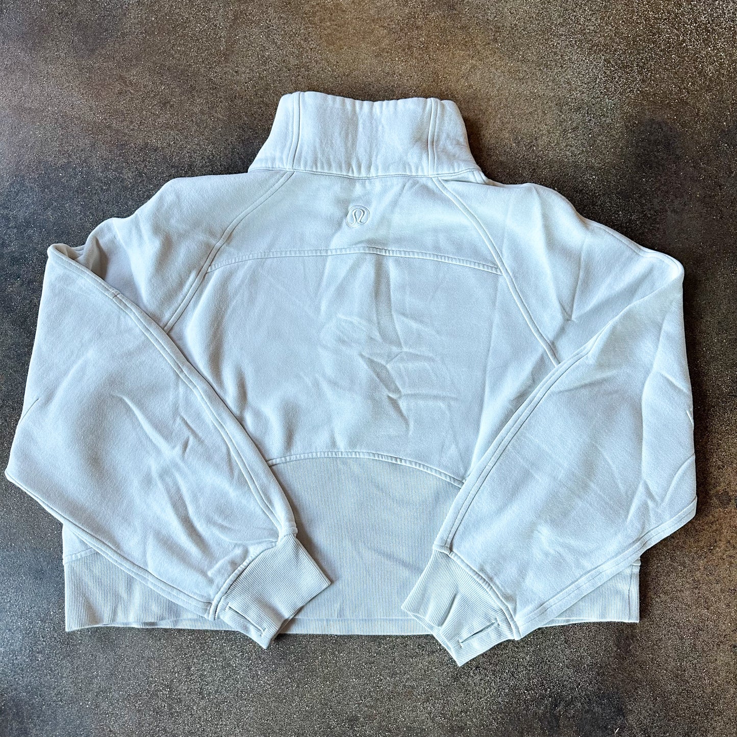 Size XL/XXL White Opal Scuba Oversized Funnel Neck