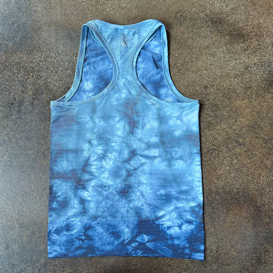 Size 6 Shibori Stripe/True Navy High-Neck Tank 2.0