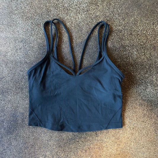 Size 4 Black Align Strappy Ribbed Tank