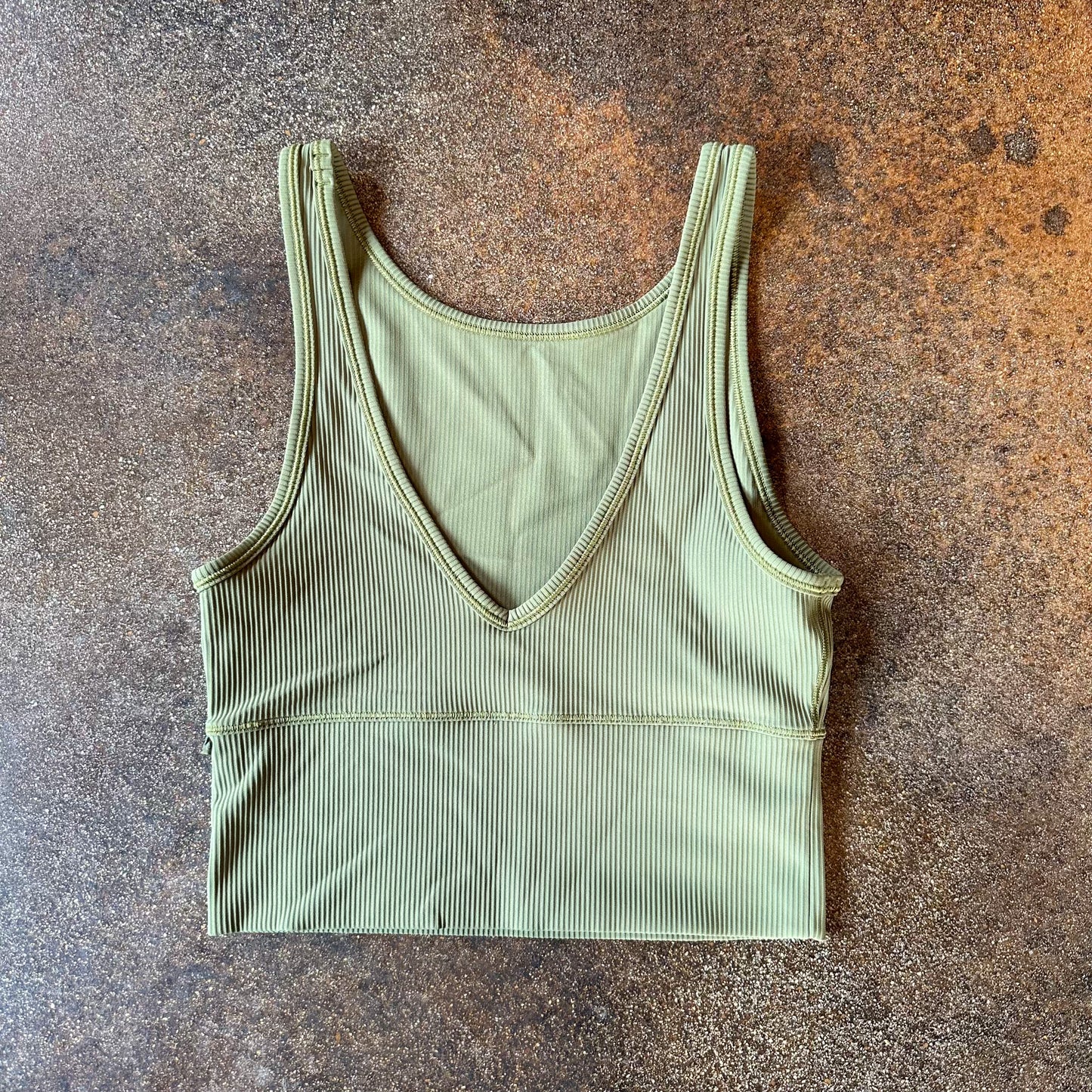 Size 4 Bronze Green Power Pivot Ribbed Tank