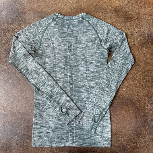 Size 4 Space Dye Heathered Fuel Green Swifly Long Sleeve