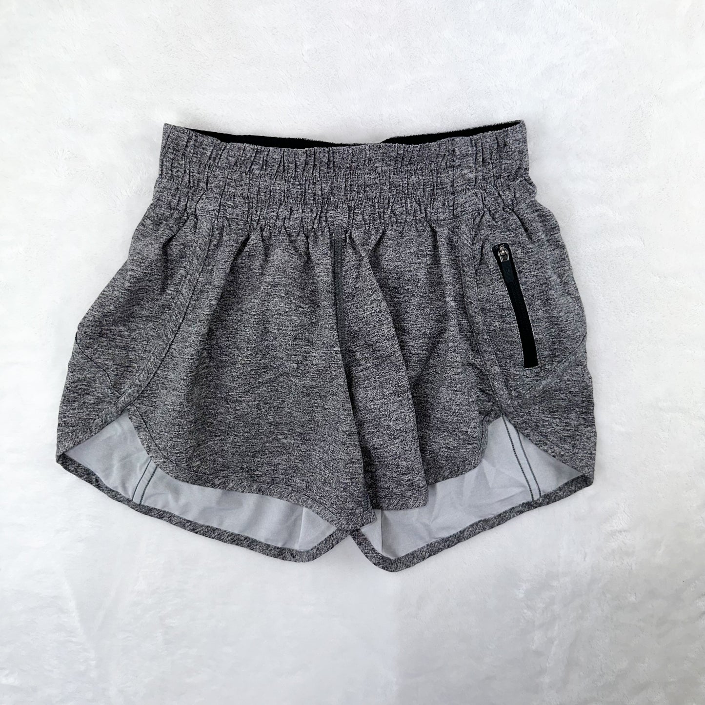 Size 4 Heathered Grey Tracker Short 4”