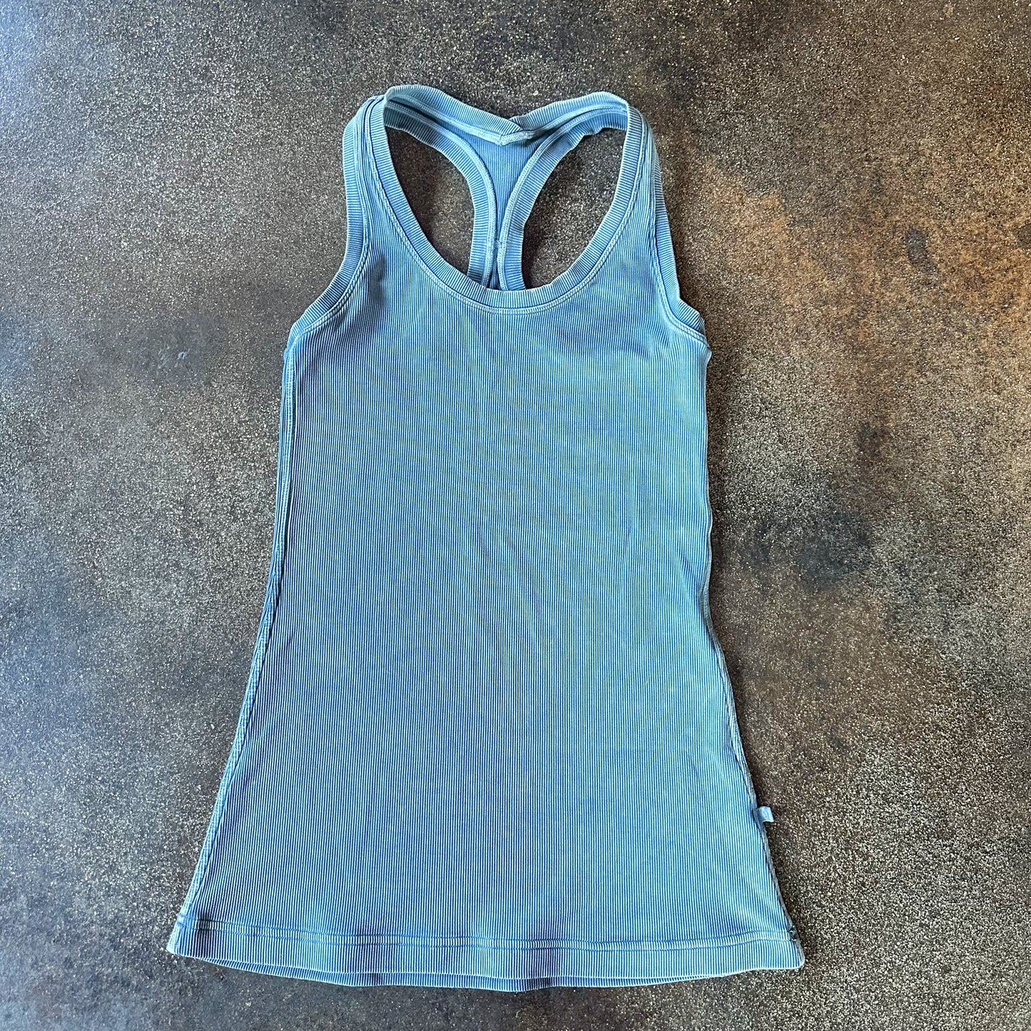 Size 4 Washed Moon Blue Cool Racerback Tank *ribbed
