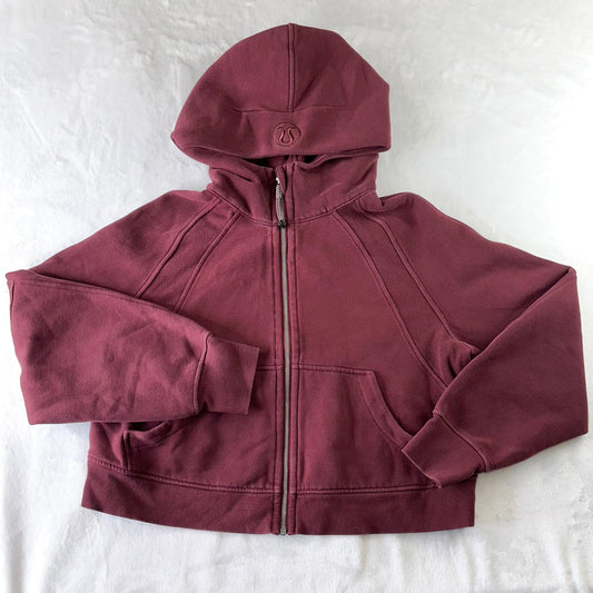 Size M/L Red Merlot Scuba Oversized Full-Zip