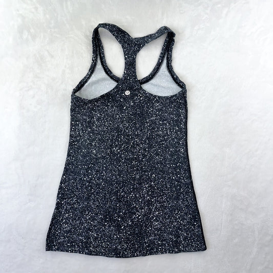 Size 4 Luminesce Splatter White Black Cool Racerback Tank
