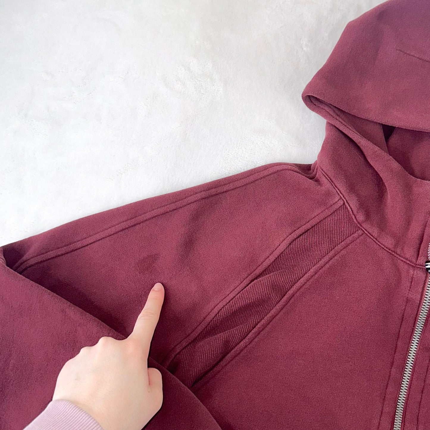 Size M/L Red Merlot Scuba Oversized Full Zip