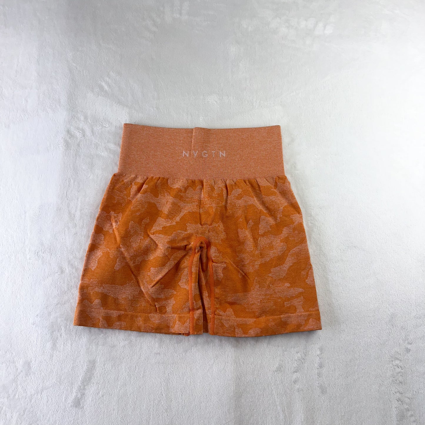 Size XS Burnt Orange NVGTN Camo Seamless Short