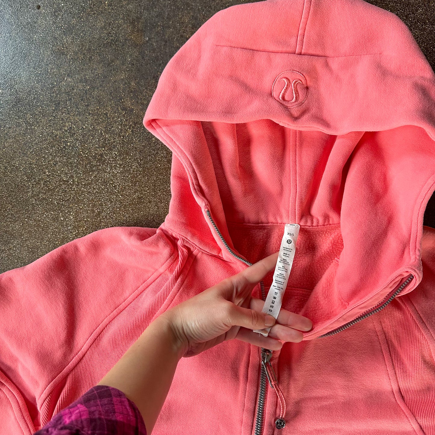 Size XS/S Raspberry Cream Scuba Oversized Half-Zip Hoodie