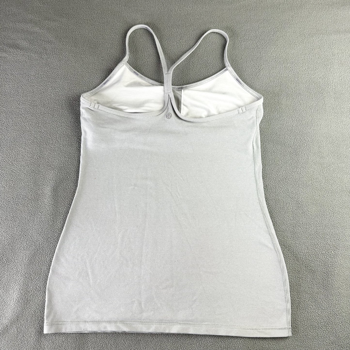 Size 8 Wee Stripe White Heathered Medium Grey Flow Y Tank