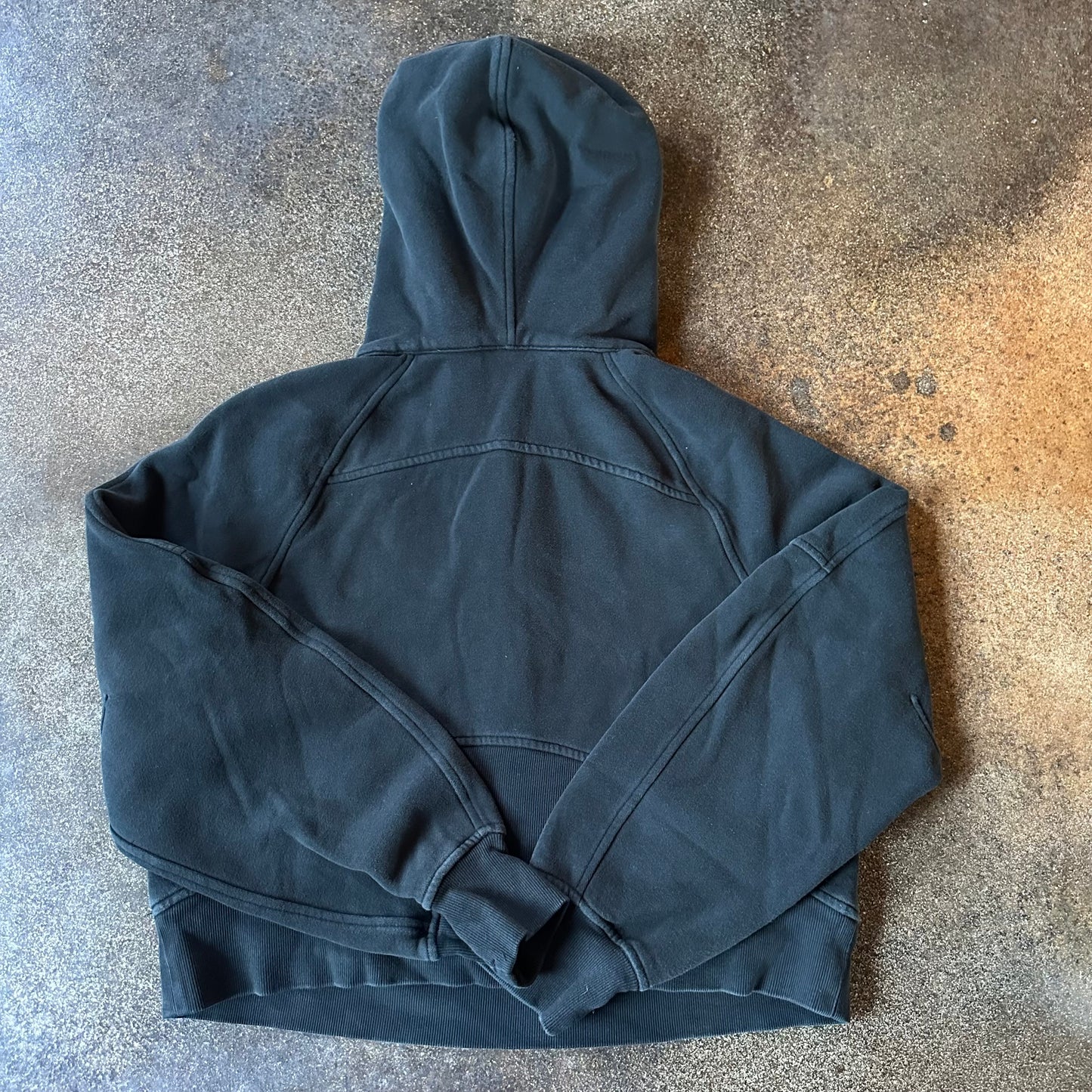 Size XS/S Black Scuba Oversized 1/2 Zip Hoodie