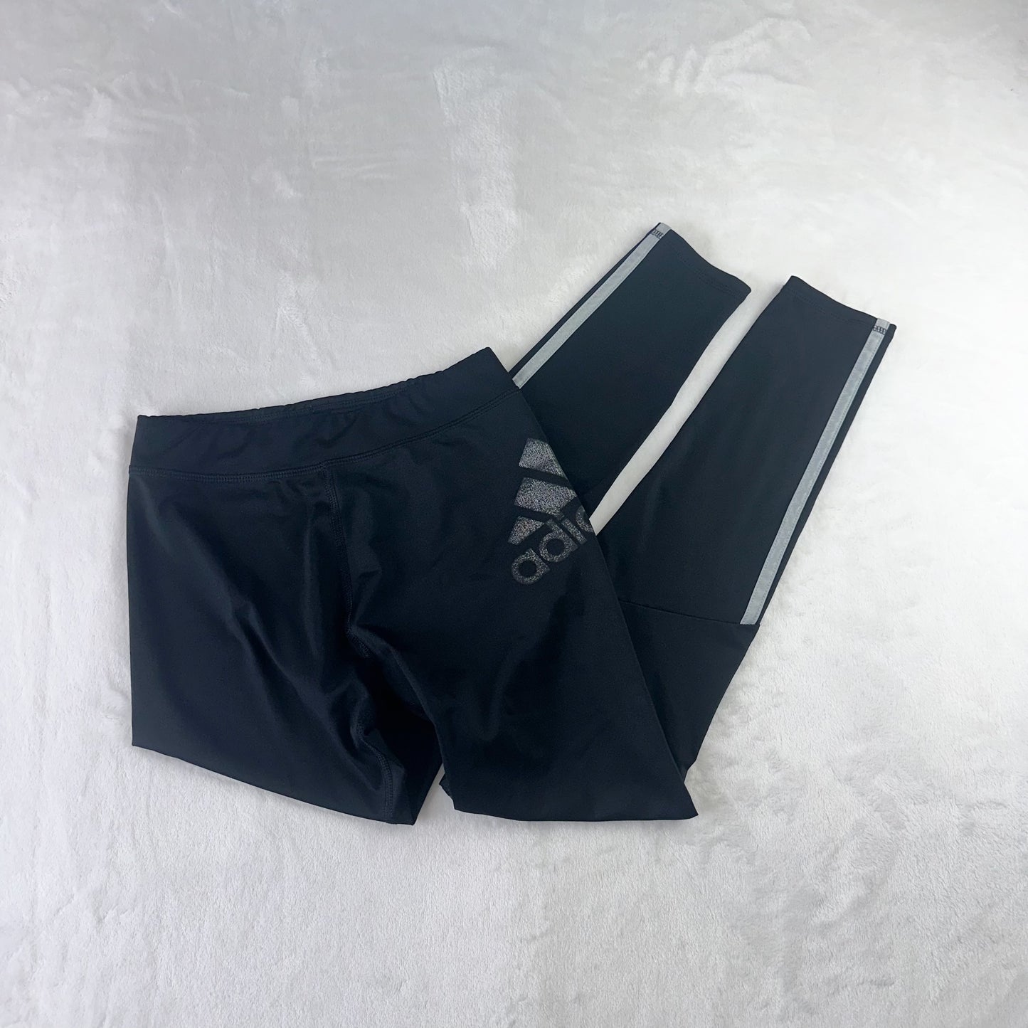 Size M (10/12) Girls Black Adidas Reflective Legging