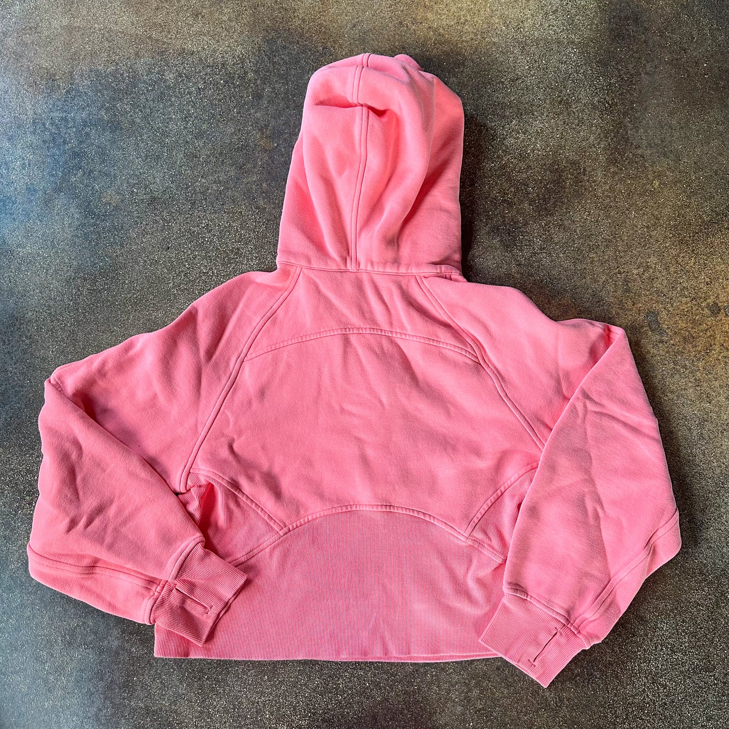 Size XS/S Raspberry Cream Scuba Oversized Half-Zip Hoodie