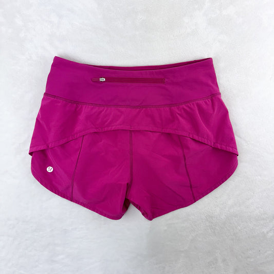 Size 4 Ripened Raspberry Mid-Rise Speed Up Short 4”