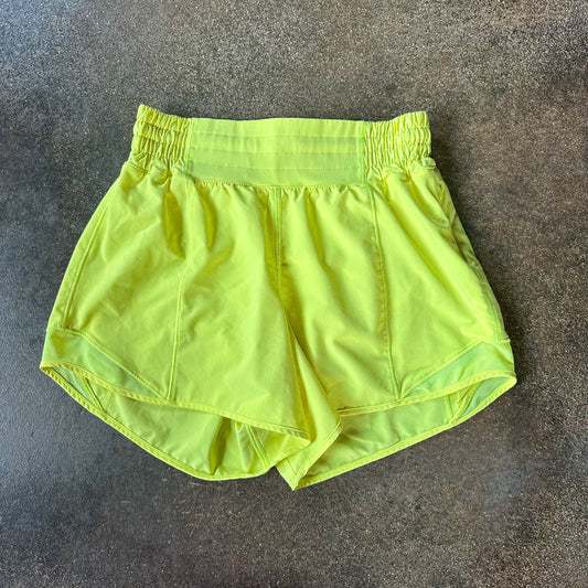 Size 4 Electric Lemon Hotty Hot Short HIGHRISE 2.5”