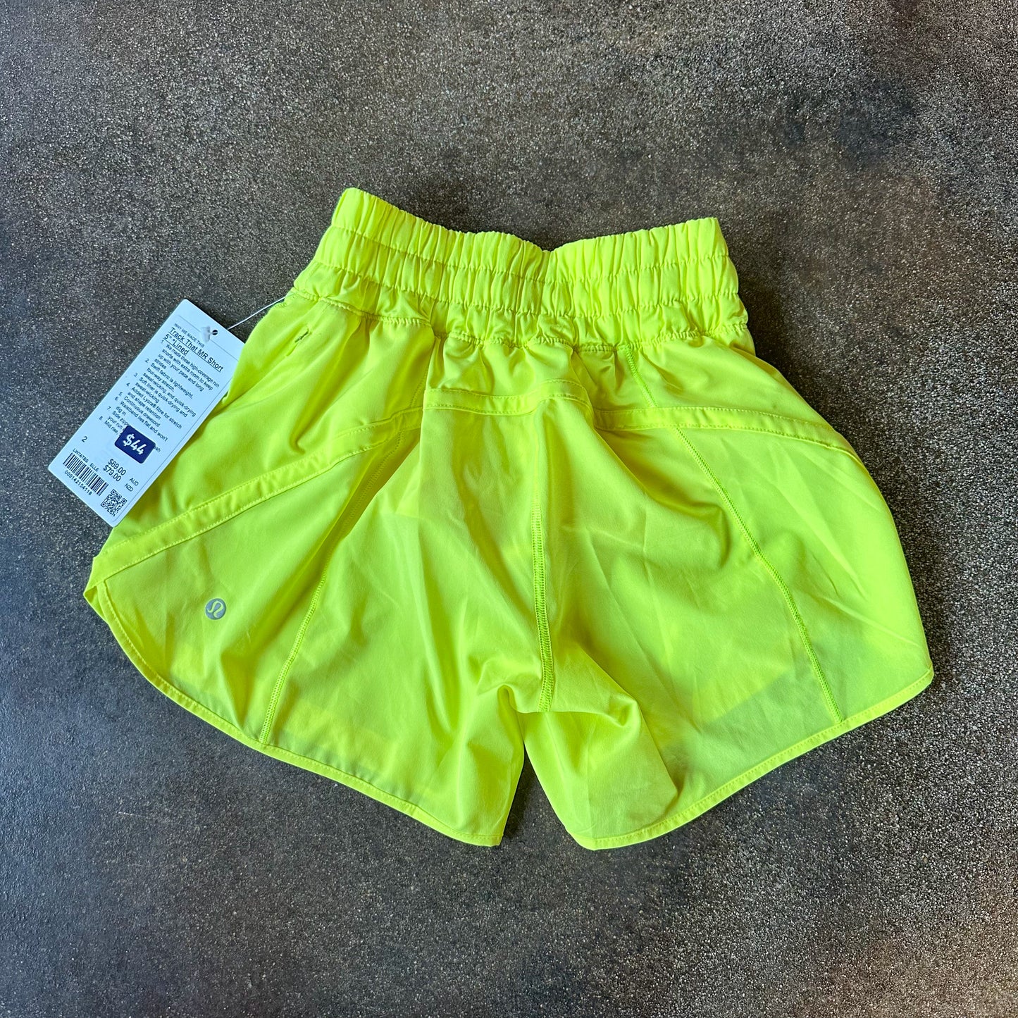 Size 2 Electric Lemon BNWT Track That Short 5”