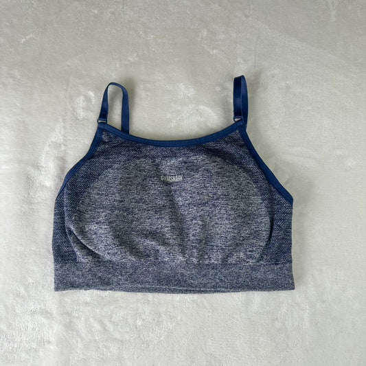 Size XS Navy/Marl Gymshark Flex Strappy Bra