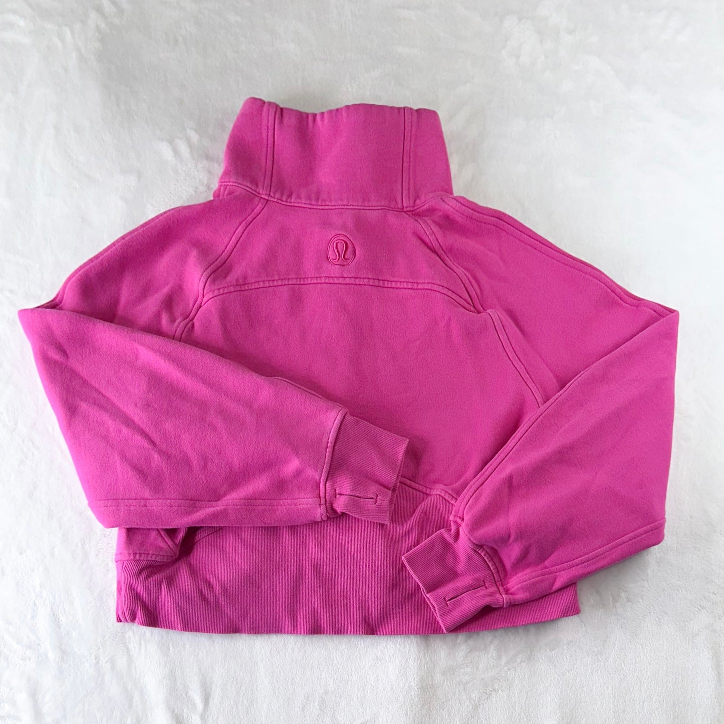 Size XS/S Sonic Pink Scuba Oversized Funnel Neck Half Zip