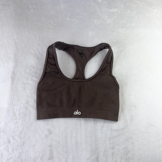 Size XS Hot Cocoa Alo Yoga Seamless Rib Sports Bra
