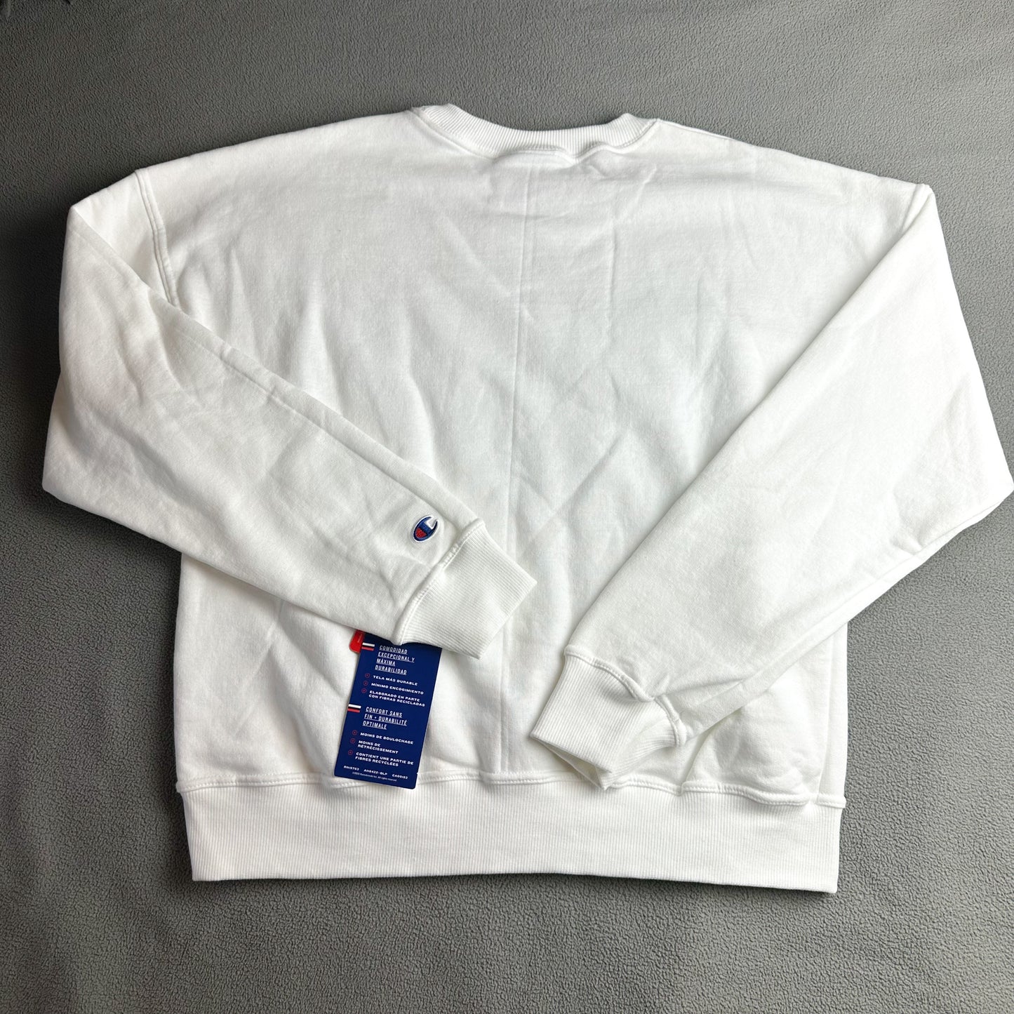 Size S White Powerblend Logo Crewneck