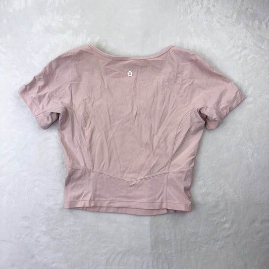 Size 8 Pink Mist Nulu Cropped Slim Yoga Short Sleeve