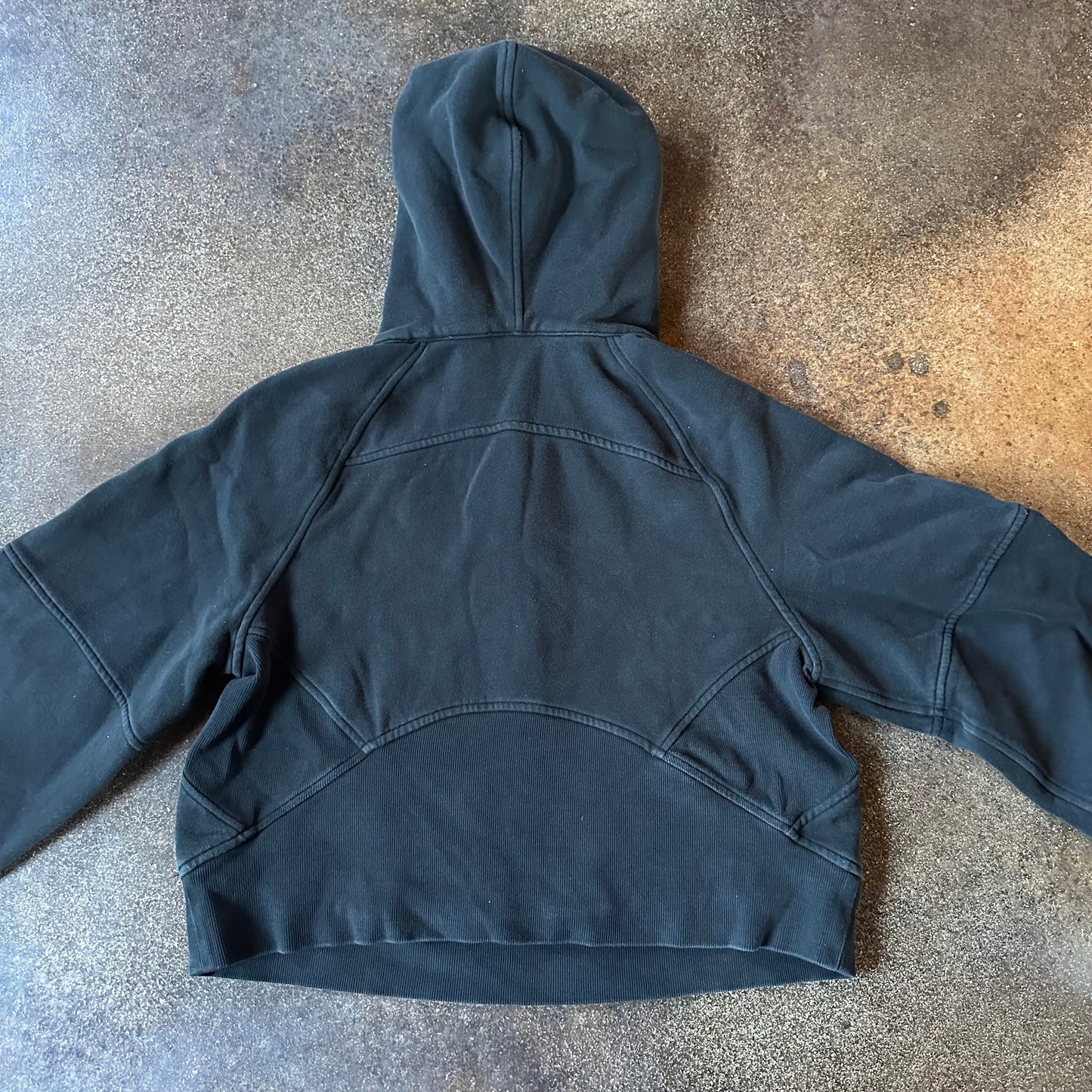 Size XS/S Black Scuba Oversized 1/2 Zip Hoodie